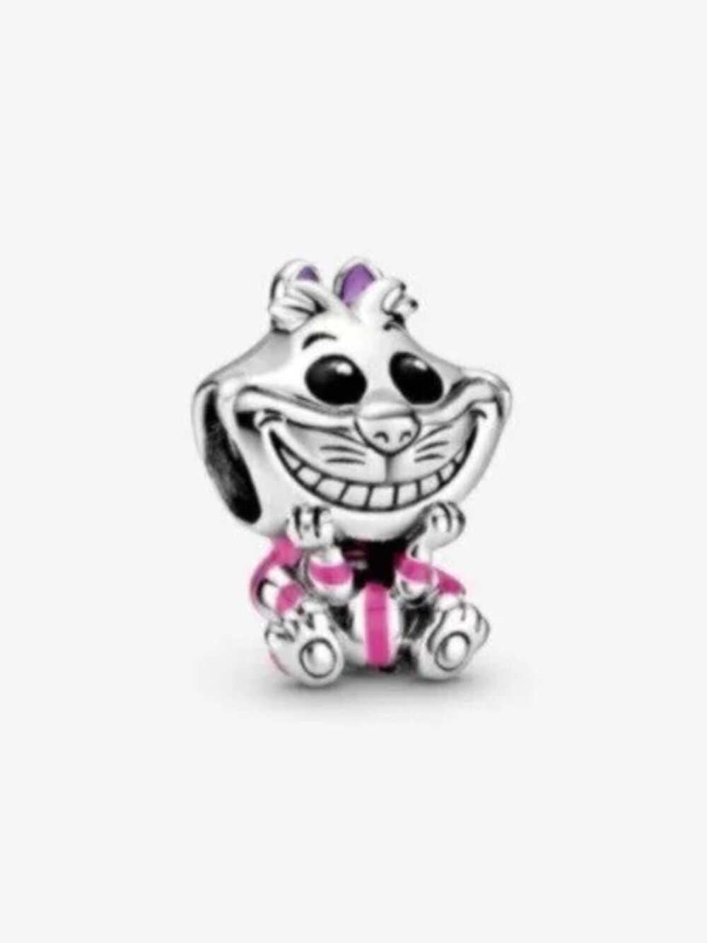 Pandora Silver Cheshire Cat Charm with Pink Accents